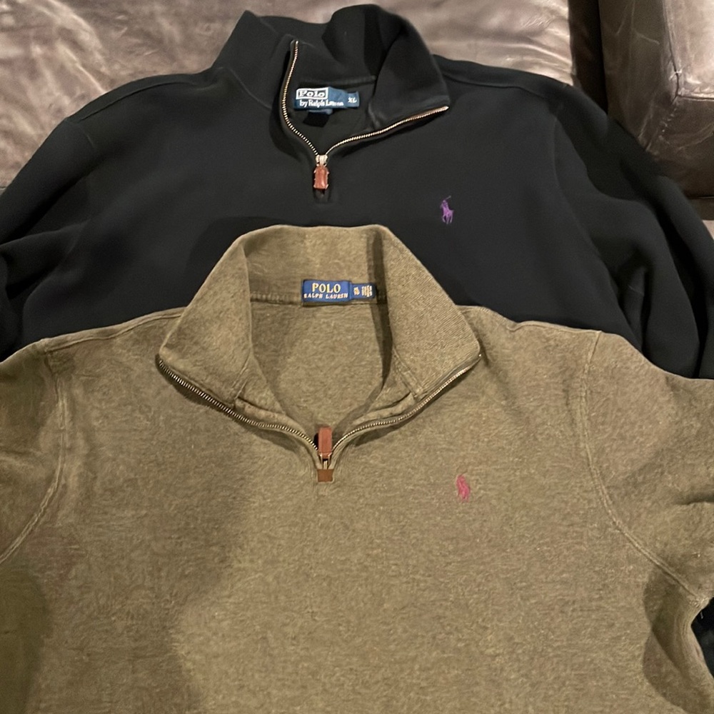 THREE quarter zip sweaters.   Selling all three  together.   Great quality